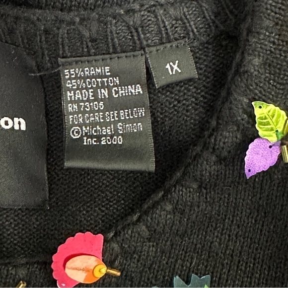 Michael Simon iridescent leaves fall sweater plus 1X - Picture 5 of 7